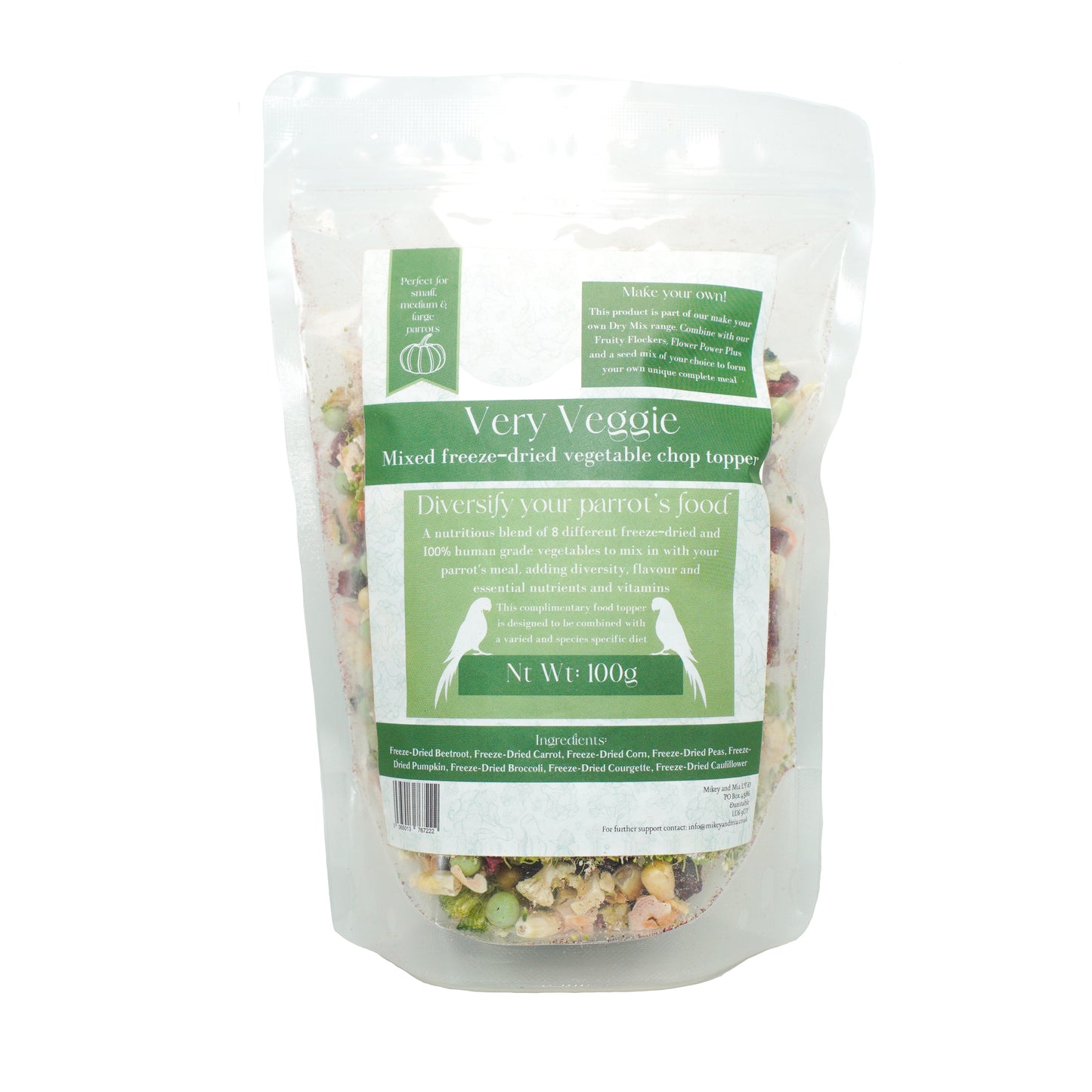 Very Veggie Chop Topper - Make your own parrot dry mix 100% freeze-dried vegetable mix