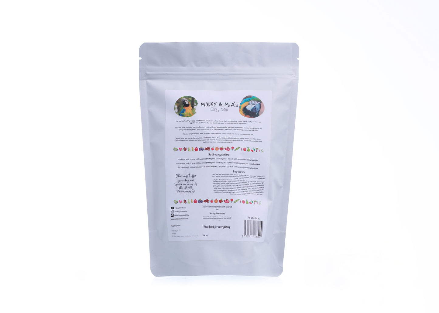 Mikey and Mia's Dry Mix Healthy Parrot Food