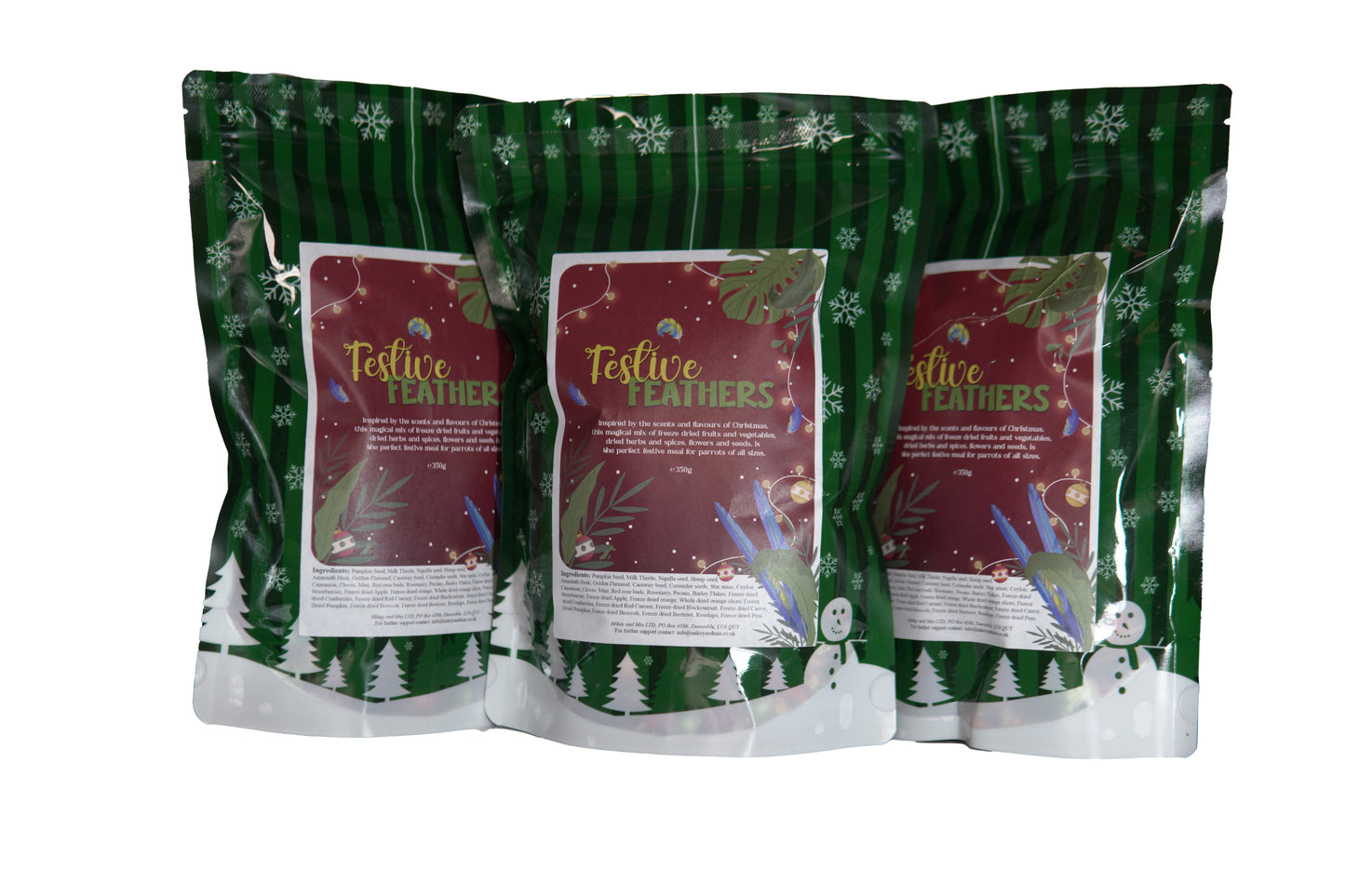Festive Feathers - Limited edition Christmas inspired Dry Mix for parrots of all sizes