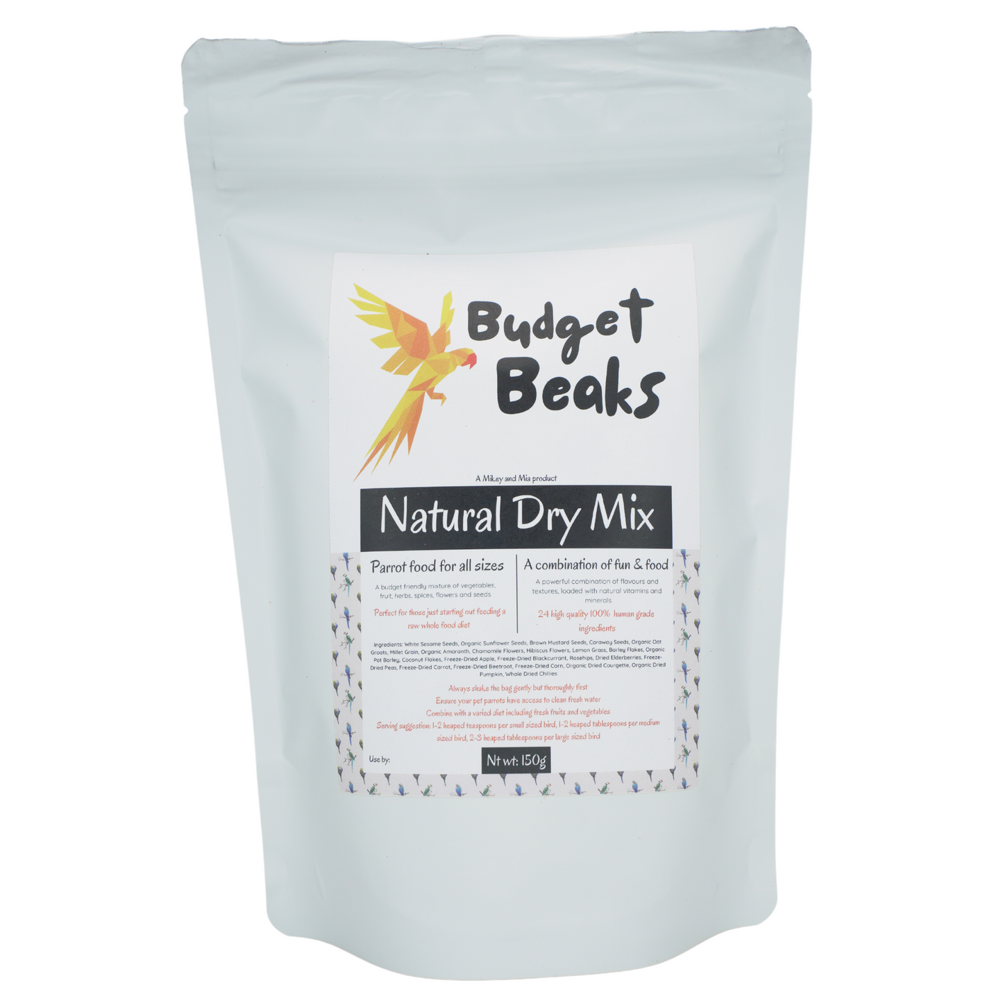 Budget Beaks Dry Mix - Healthy parrot food