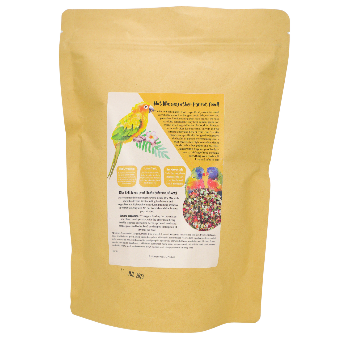 Petite Beaks Healthy Parrot Food For Small Birds