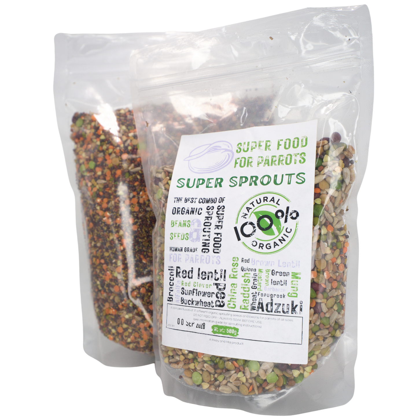 Super Sprouts - 100% Organic Sprouting Mix For All Sized Parrots
